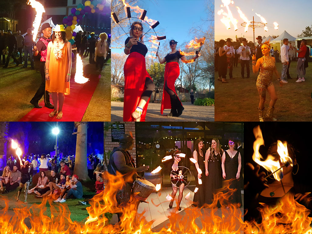 roaming fire dancers to start a vibe and create an atmosphere