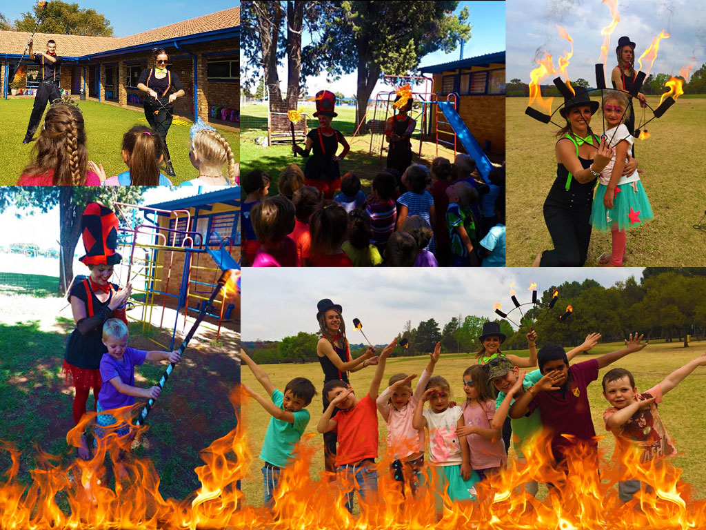 the best, unique, exciting kids party entertainment with live fire dancers